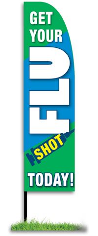 Flu Shot Feather Flag