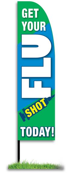 Flu Shot Feather Flag