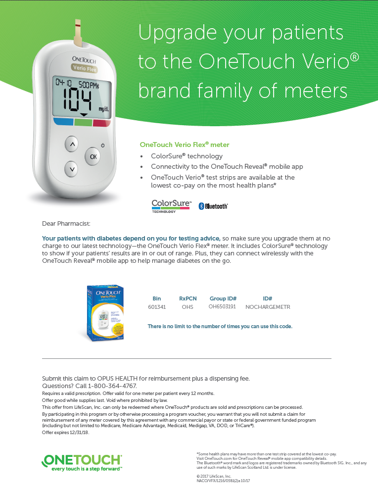 OneTouch Verio sales sheet