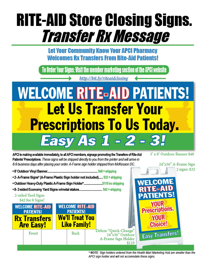 Rite-Aid Closing Signage information sheet