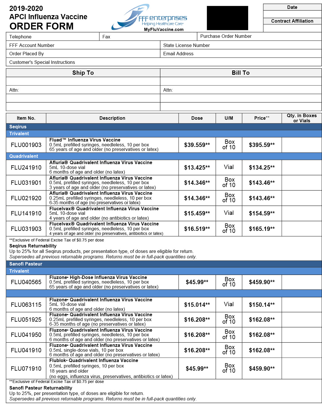 FFF Order Form pg 1