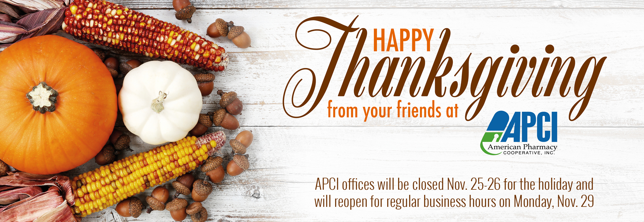 Happy Thanksgiving from APCI