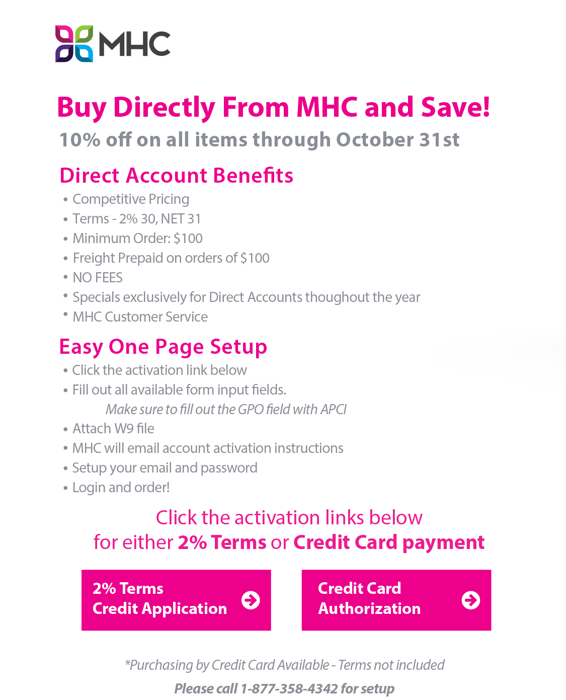 MHC Medical Products promo sheet October 2022