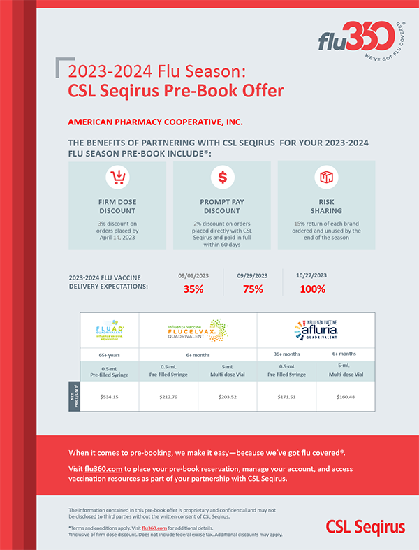 Seqirus flu vaccine information sheet page 1