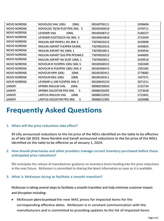 McKesson WAC Decrease Communication page 2