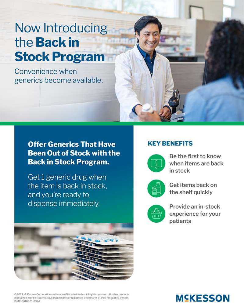 Information sheet about the McKesson Back in Stock Program