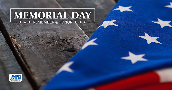 Memorial Day image with U.S. flag