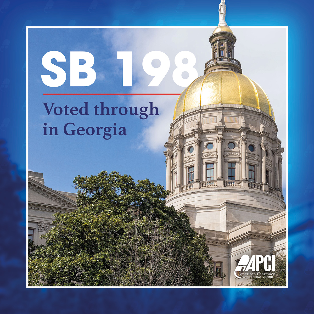 APCI social media post announcing legislative passage of Georgia SB 198