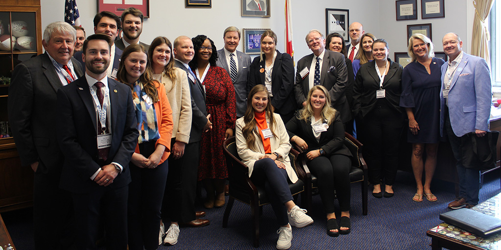 Representative of the Alabama delegation to the NCPA Congressional Fly-In pose with U.S. Mike Rogers of Alabama