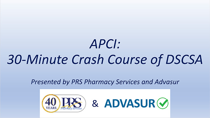 DSCSA Crash Course webinar slide deck screenshot