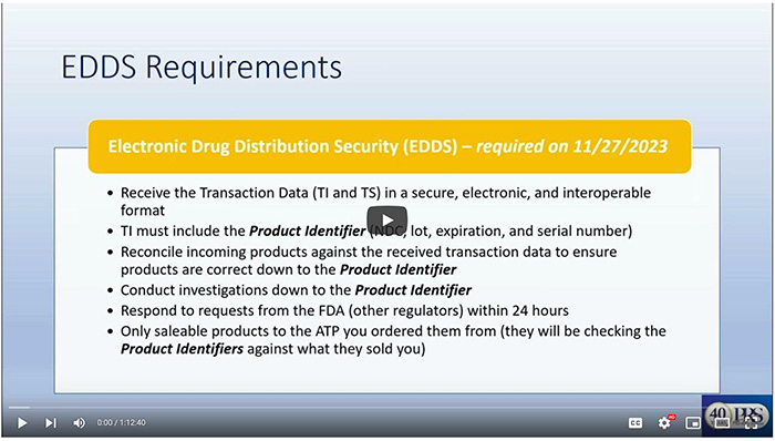 DSCSA Crash Course webinar video screenshot
