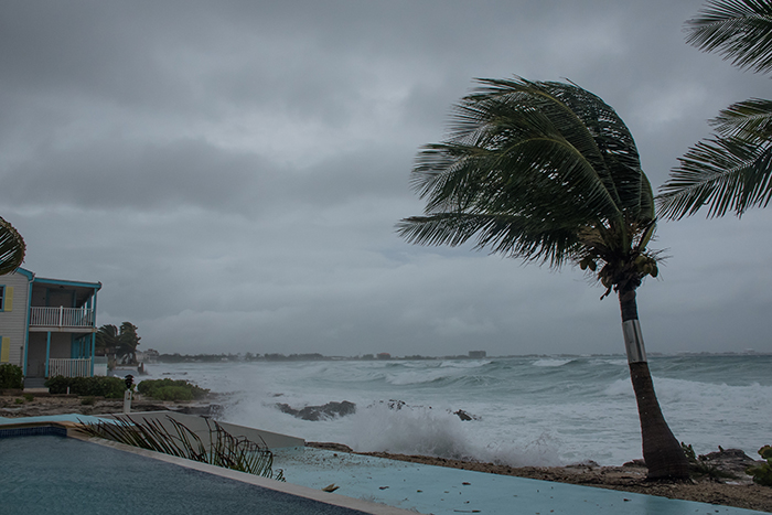 stock photo of hurricane effects on a coastline