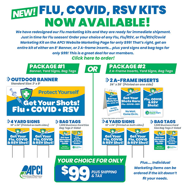 Graphic displaying items in immunization kits