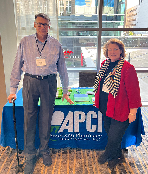 Larry Hadley and APCI's Cathy Hannah at the 2025 Fall Conference for the Kentucky Pharmacists Association