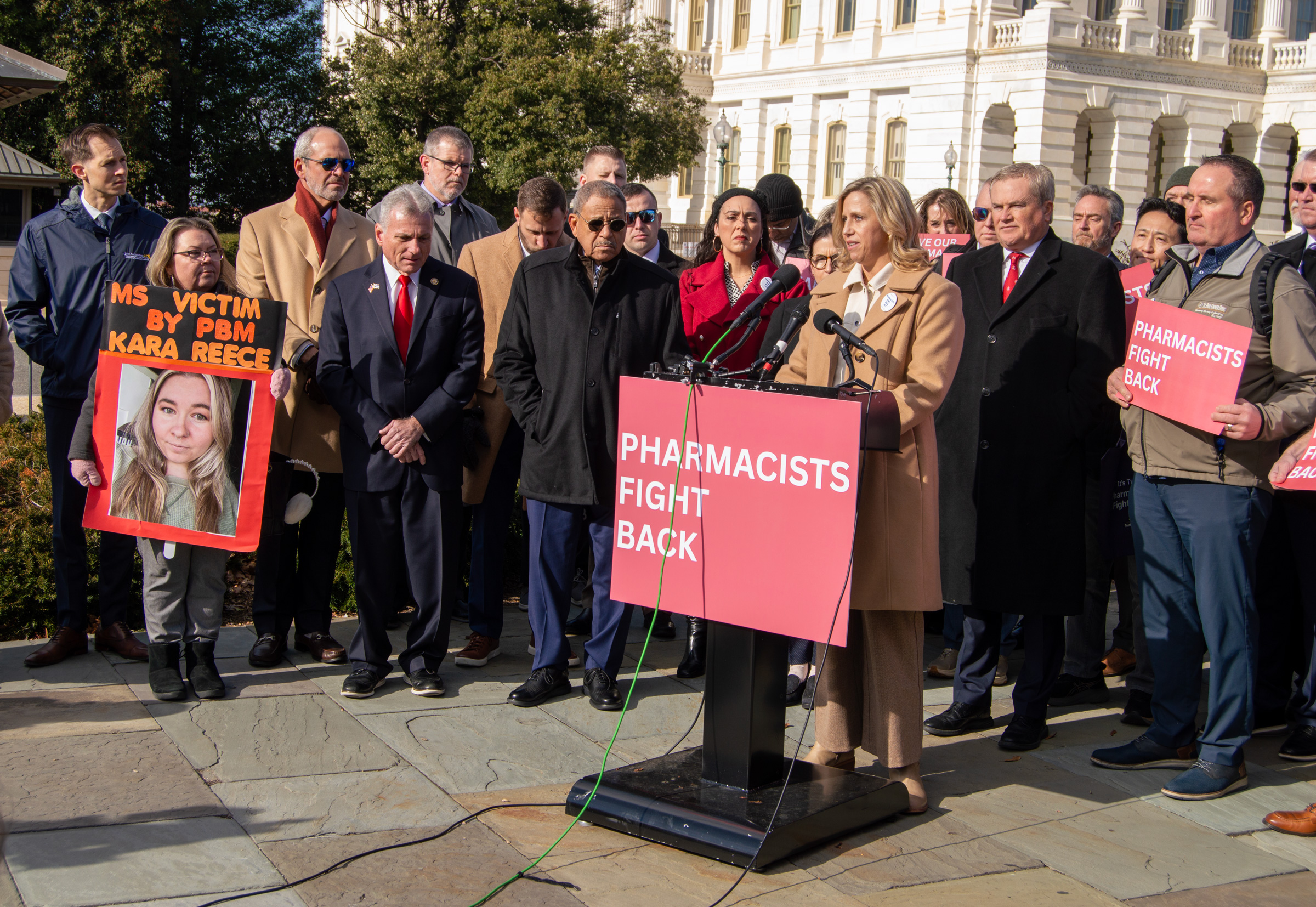 APCI member Anna Noojin speaks at the Pharmacists Fight Back Act press conference in Washington, D.C.