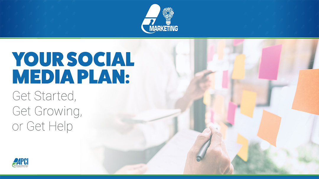 Cover slide from the 'Your Social Media Plan: Get Started, Get Growing, or Get Help' webinar