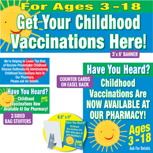 Image of materials in the APCI Childhood Immunization Marketing Kit