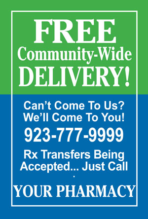 Rx Delivery A-frame insert sign