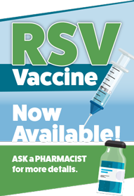 Image of APCI RSV immunization marketing business card-sized bag tag, front